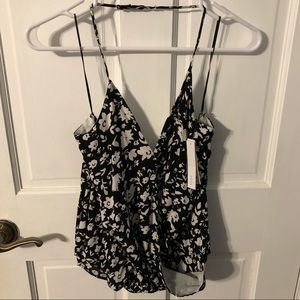 AQUA Floral Halter Top